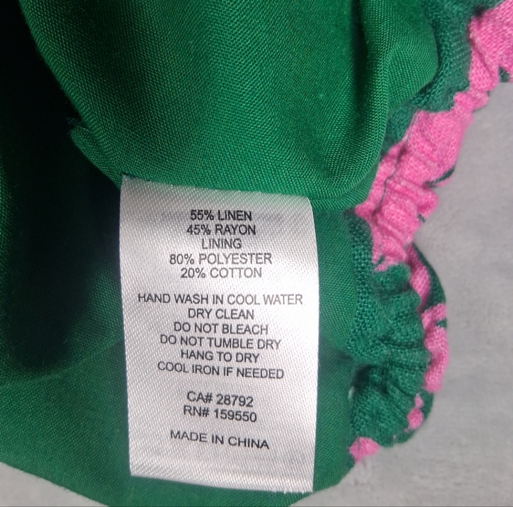 Maison d 'Amelie Paris Cropped Top Green & Pink Leaf Tropical Print M - Picture 16 of 16